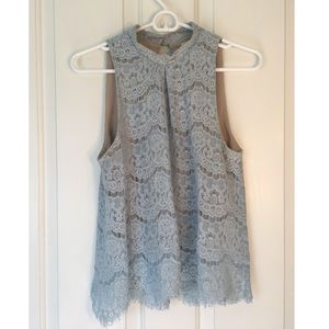 Light blue lace tank
